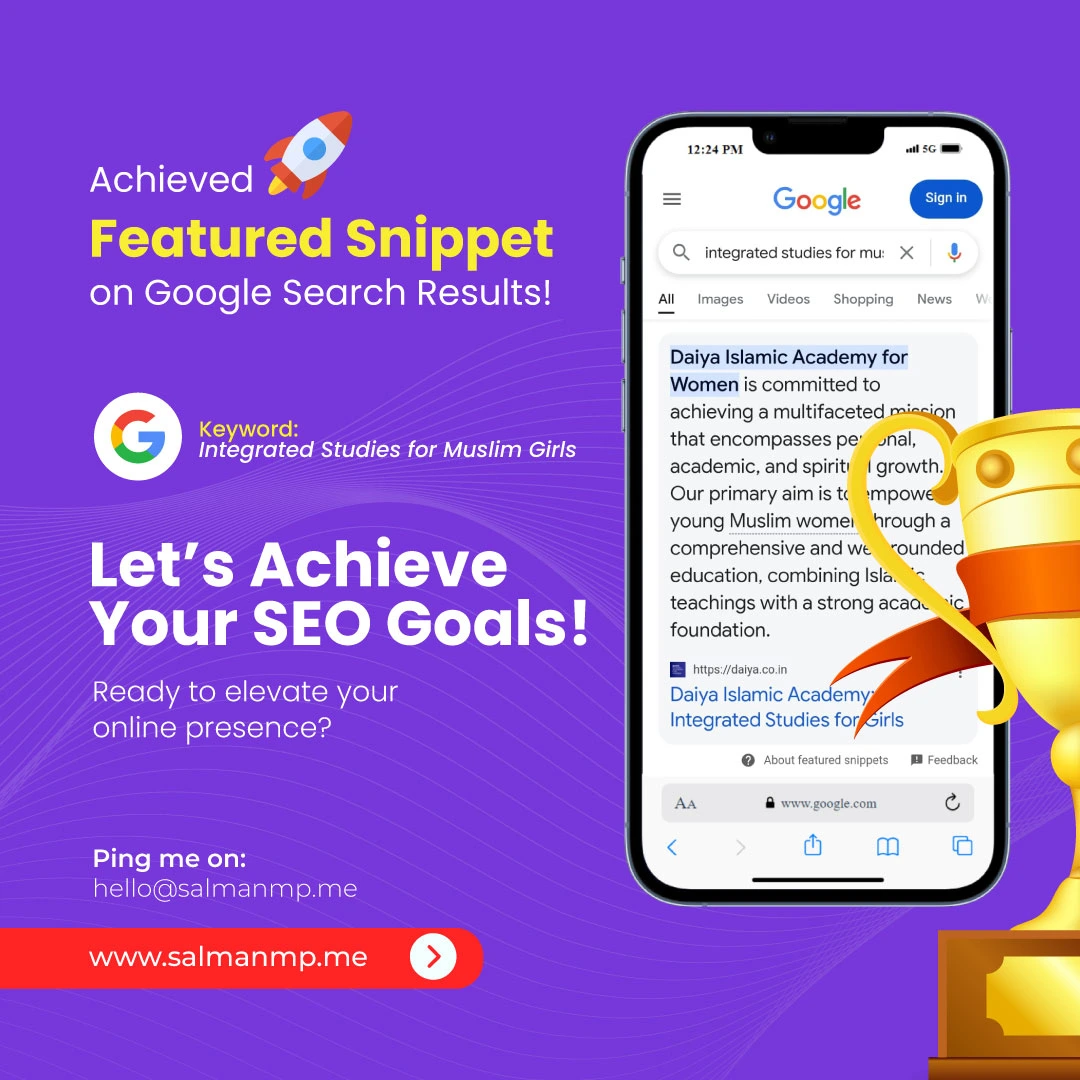 Achieved Featured Snippet on Google Search Results